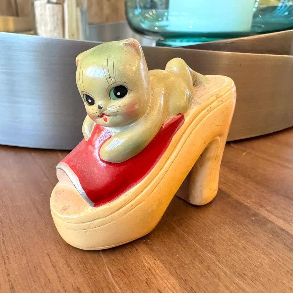 Vintage Cat on a Shoe Pencil Sharpener
